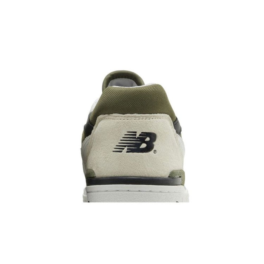 New Balance 550 White Dark Olivine – detail materiálu | Purekickz