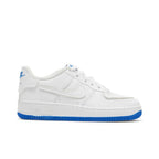 Nike Air Force 1/1 White Royal Blue (GS) – boční pohled | Purekickz