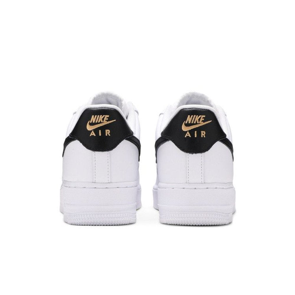Nike Air Force 1 Low '07 Essential White Black Gold Mini Swoosh (W)