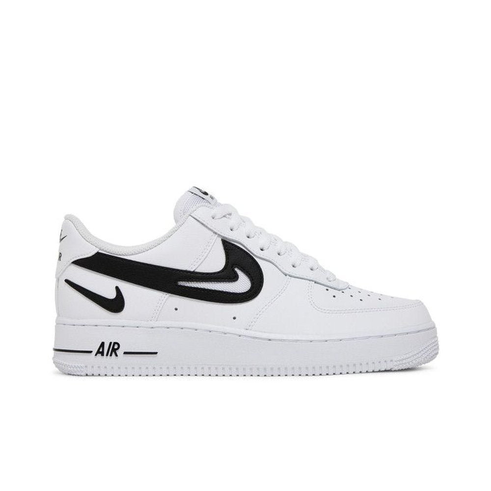 Nike Air Force 1 Low '07 FM Cut Out Swoosh White Black – boční pohled | Purekickz