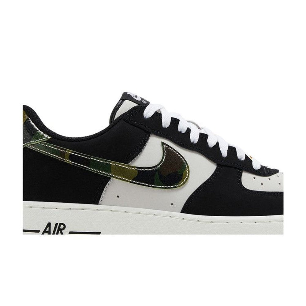 Nike Air Force 1 Low '07 LV8 Black Patent Camo Swoosh – detail | Purekickz