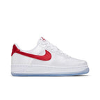 Nike Air Force 1 Low '07 Satin White Varsity Red (W) – boční pohled | Purekickz
