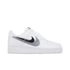 Nike Air Force 1 Low '07 Spray Paint Swoosh White Black Grey – boční pohled | Purekickz