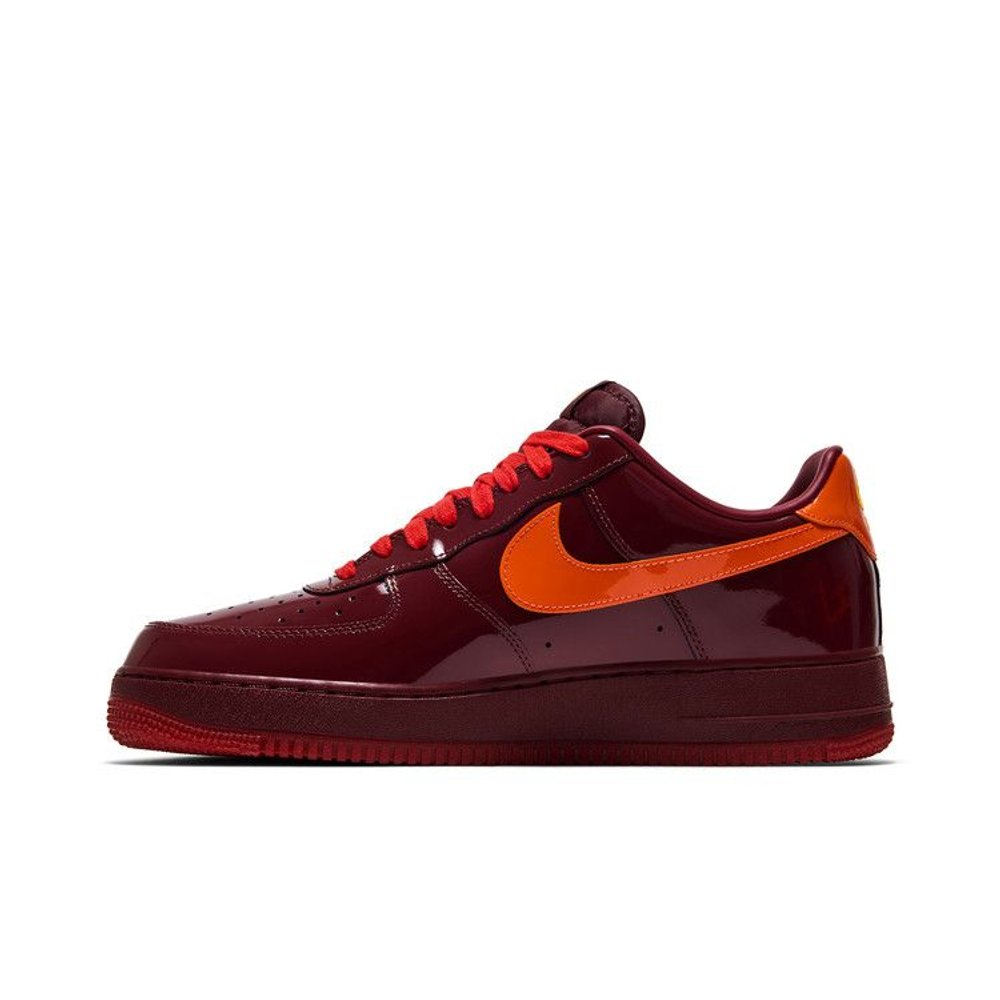 Nike Air Force 1 Low Patent Leather Dark Team Red Safety Orange – hlavní pohled | Purekickz
