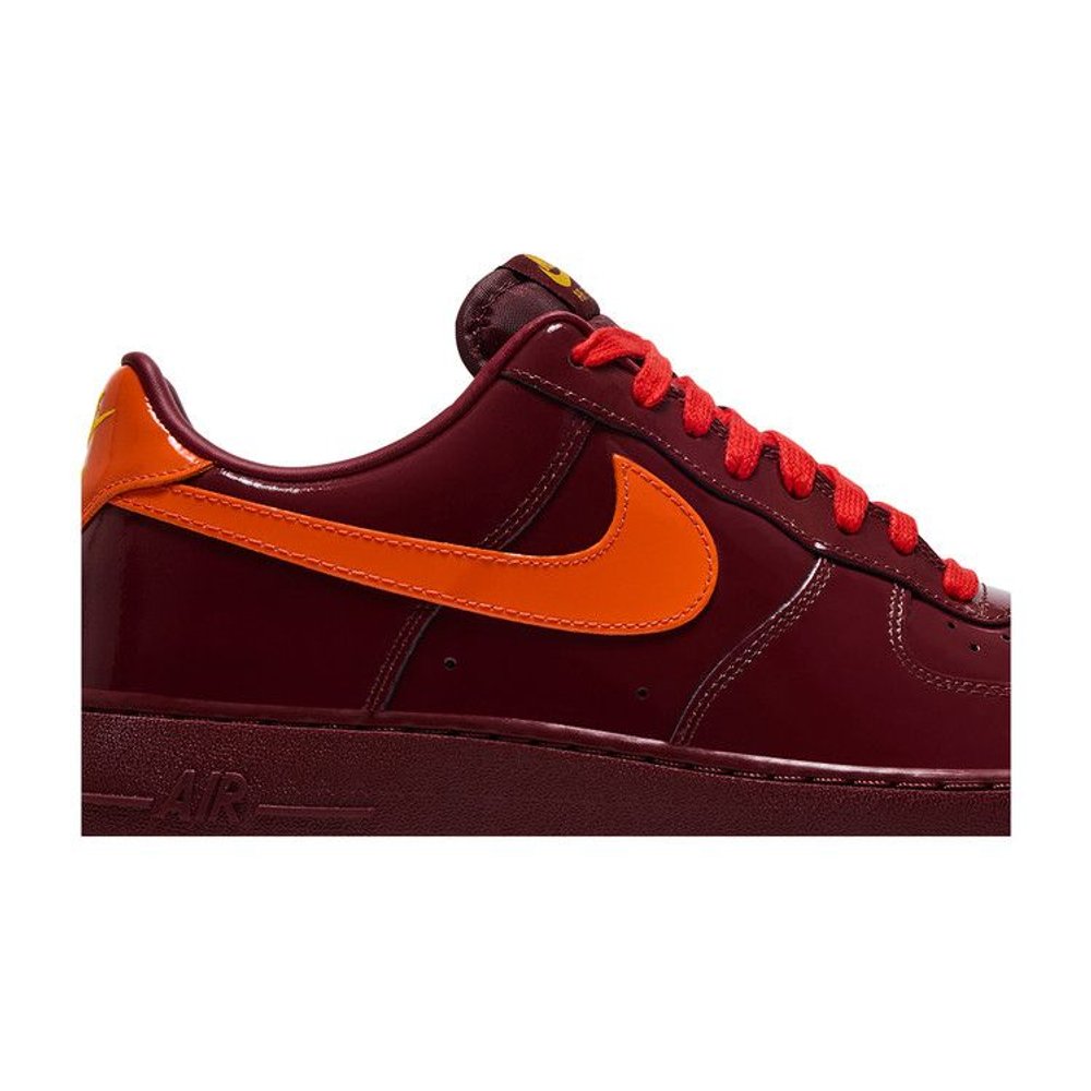 Nike Air Force 1 Low Patent Leather Dark Team Red Safety Orange – detail | Purekickz