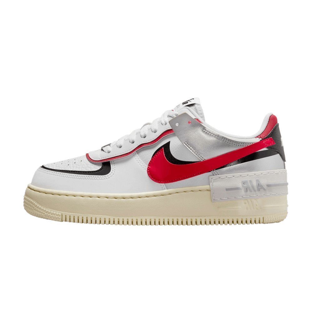 Nike Air Force 1 Low Shadow White Silver Gym Red (Women's) – hlavní pohled | Purekickz