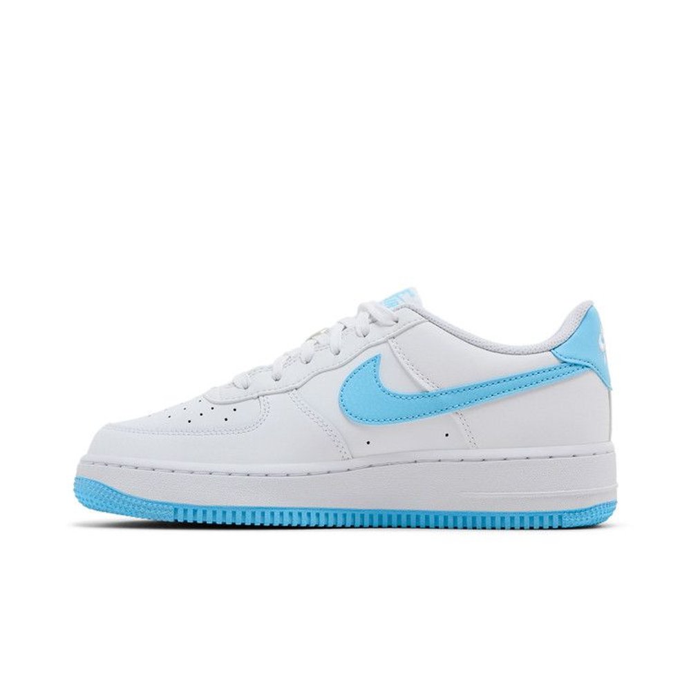 Nike Air Force 1 Low White Aquarius Blue (GS) – hlavní pohled | Purekickz