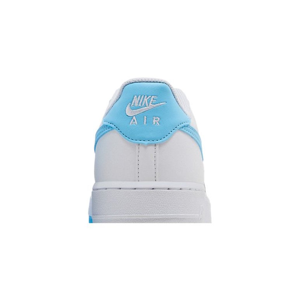 Nike Air Force 1 Low White Aquarius Blue (GS) – detail materiálu | Purekickz