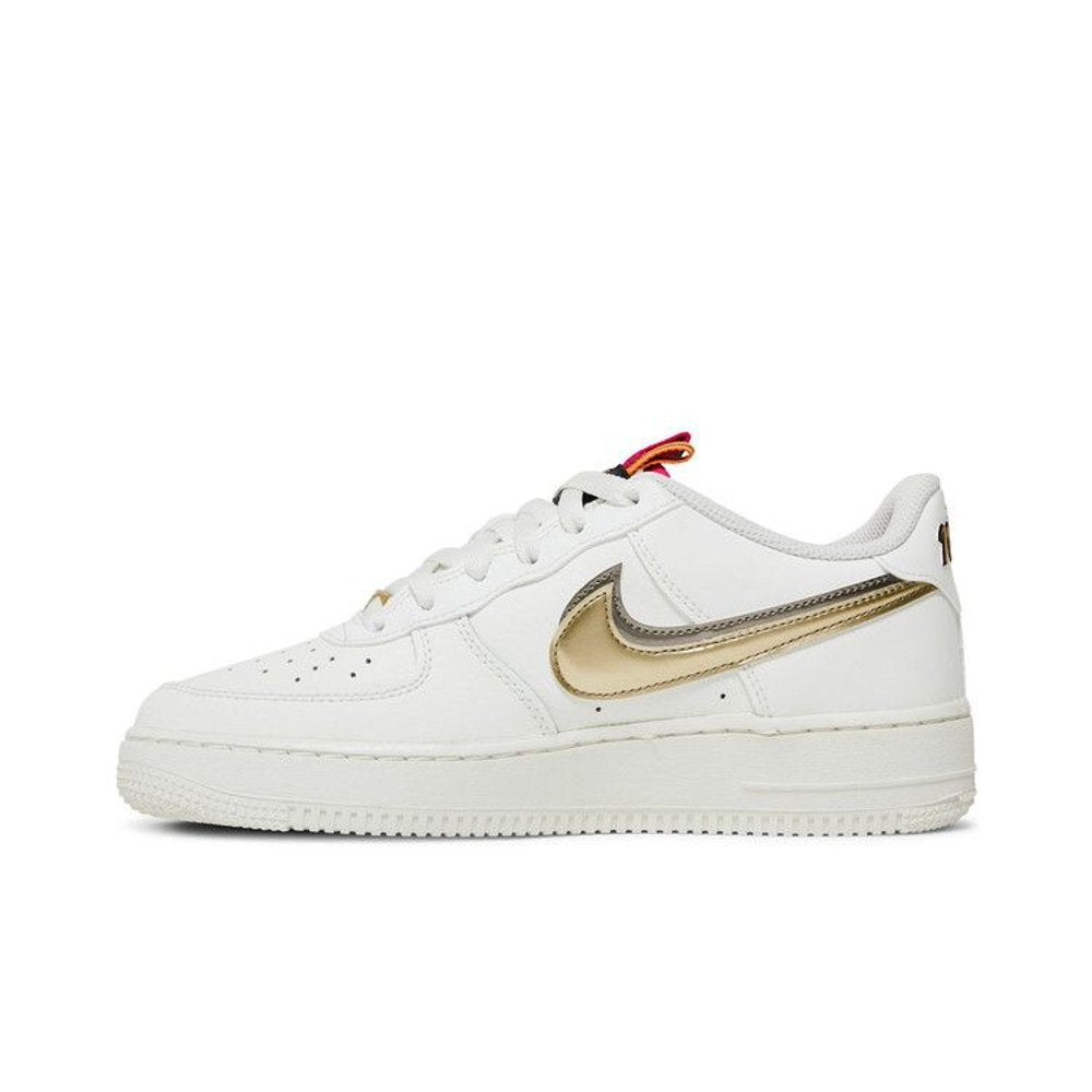 Nike Air Force 1 LV8 Double Swoosh Silver Gold (GS) – hlavní pohled | Purekickz