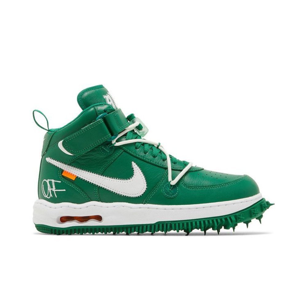 Nike Air Force 1 Mid Off-White Pine Green – boční pohled | Purekickz