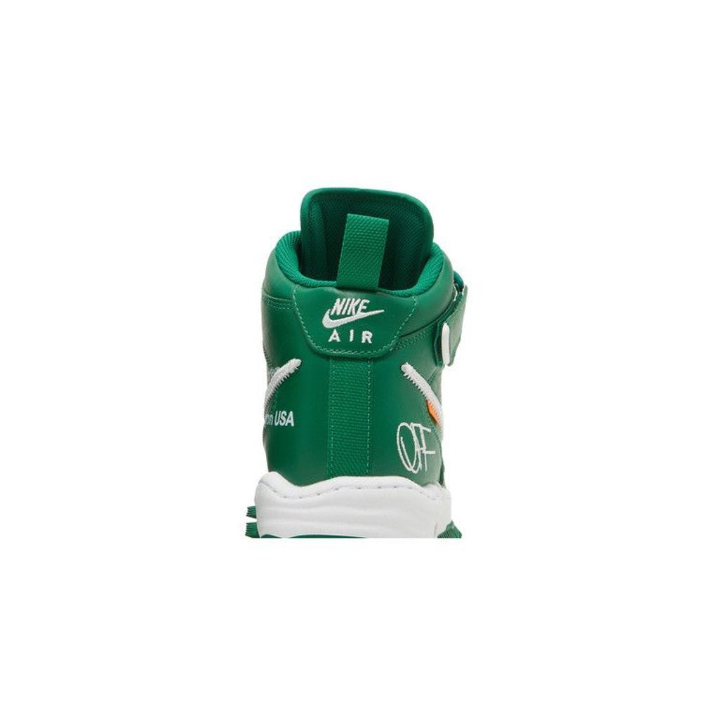 Nike Air Force 1 Mid Off-White Pine Green – detail materiálu | Purekickz