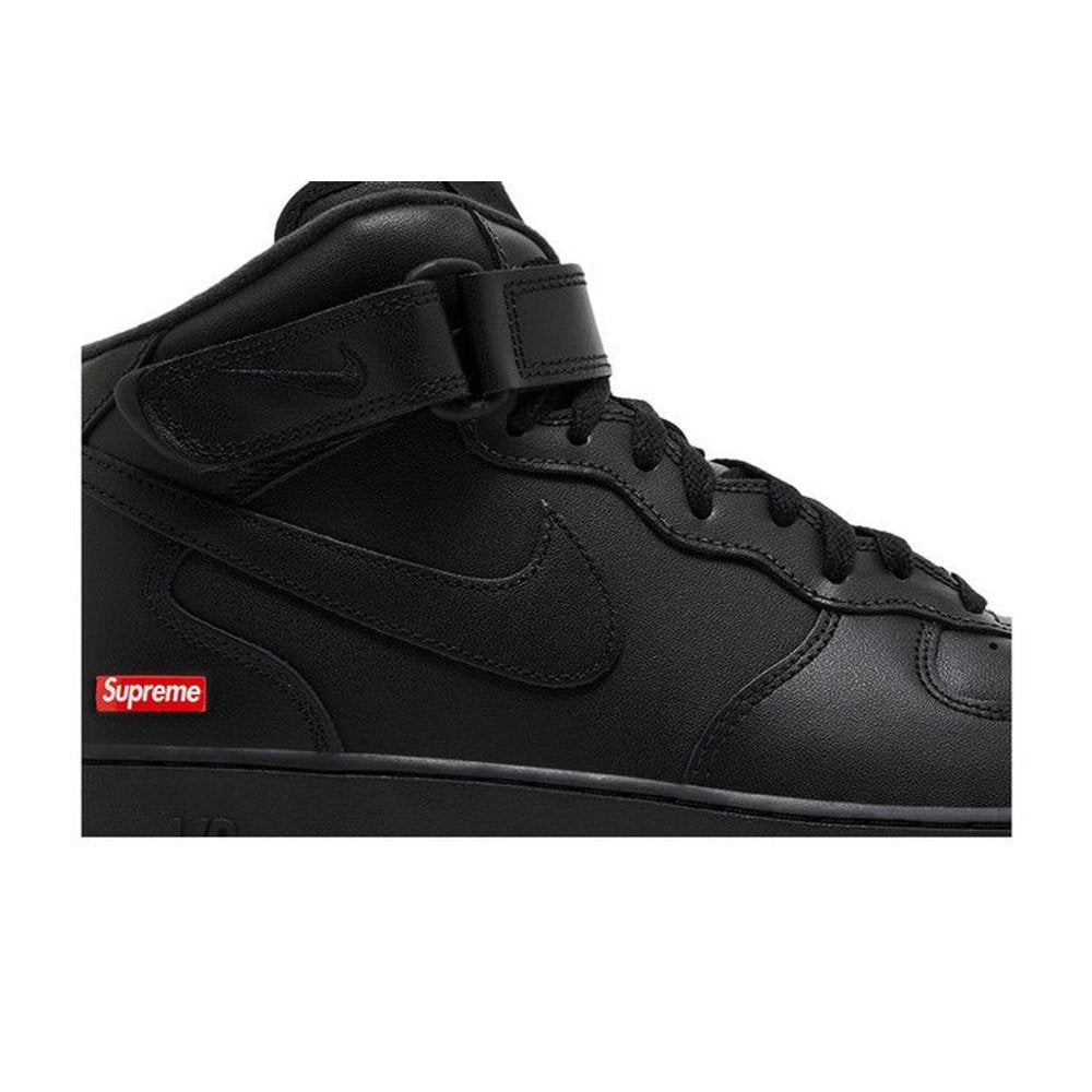 Nike Air Force 1 Mid Supreme Black – detail | Purekickz