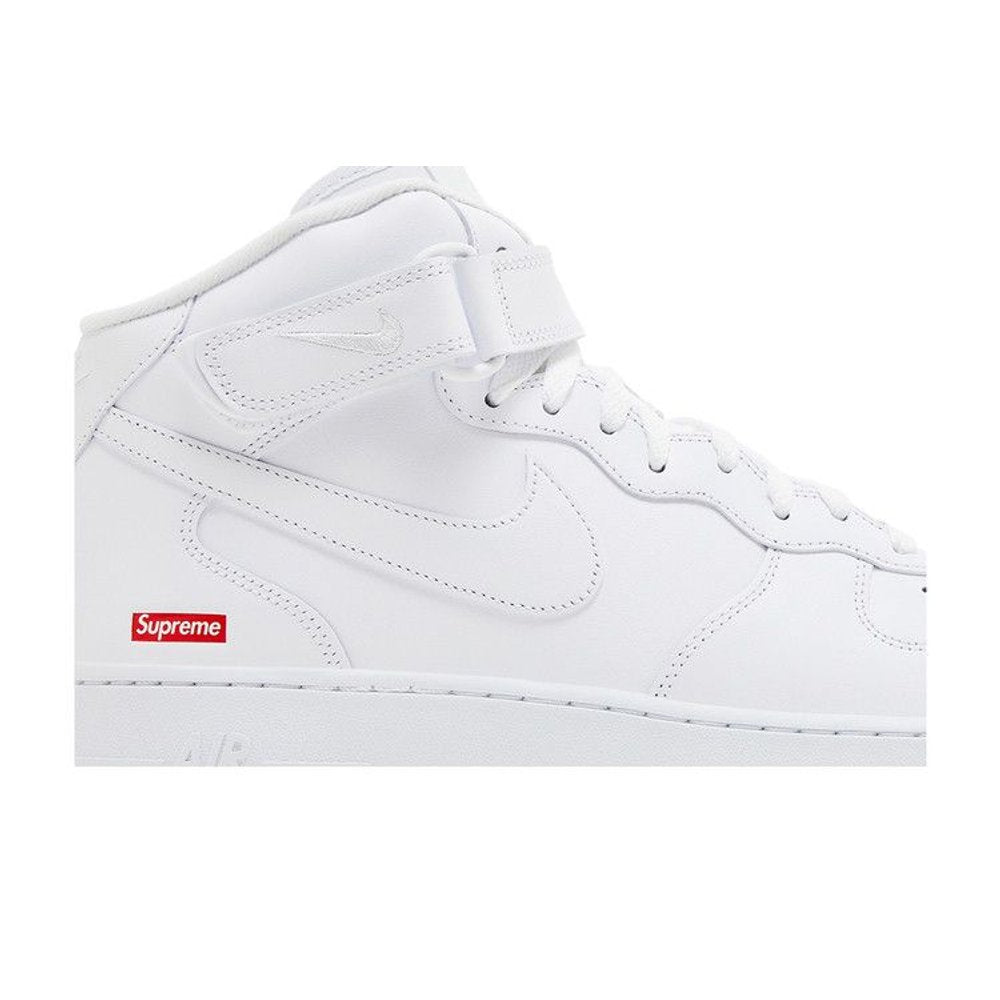 Nike Air Force 1 Mid Supreme White – detail | Purekickz