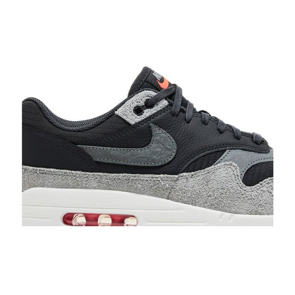 Nike Air Max 1 Premium 'Dark Smoke Grey Flash Crimson' – detail | Purekickz