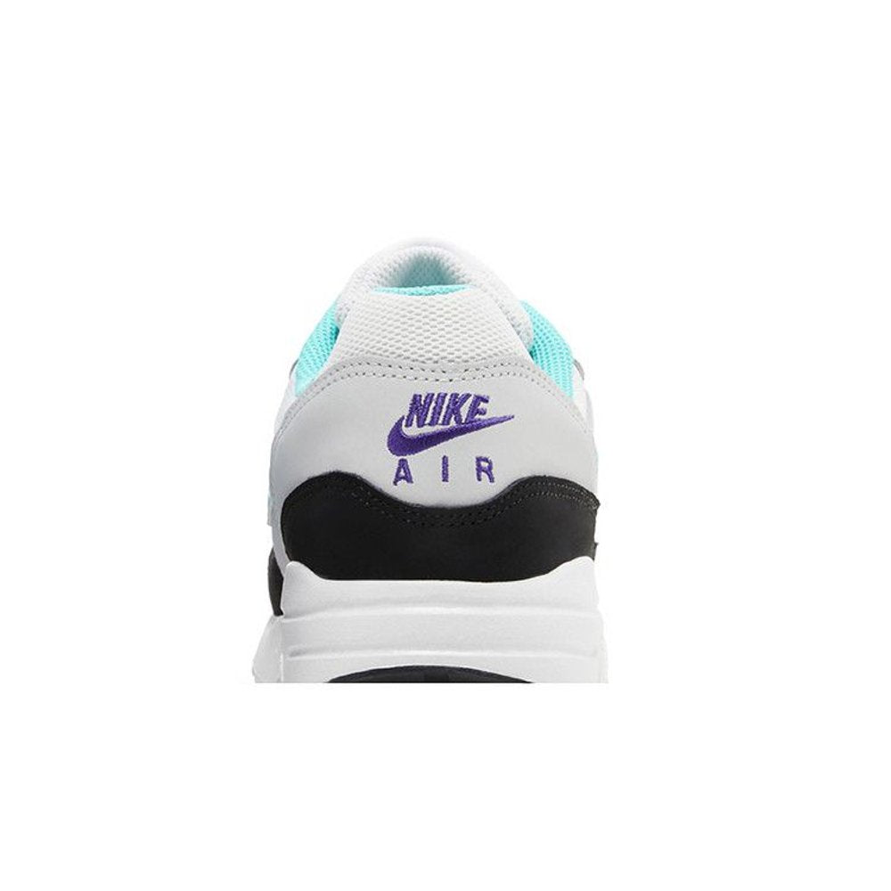 Nike Air Max 1 White Pure Platinum Court Purple Hyper Jade (GS) – detail materiálu | Purekickz