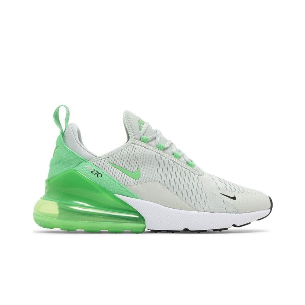 Nike Air Max 270 Light Silver Green Shock – boční pohled | Purekickz