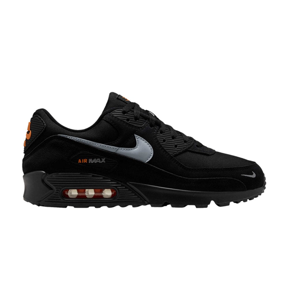 Nike Air Max 90 Black Metallic Cool Grey Orange – boční pohled | Purekickz