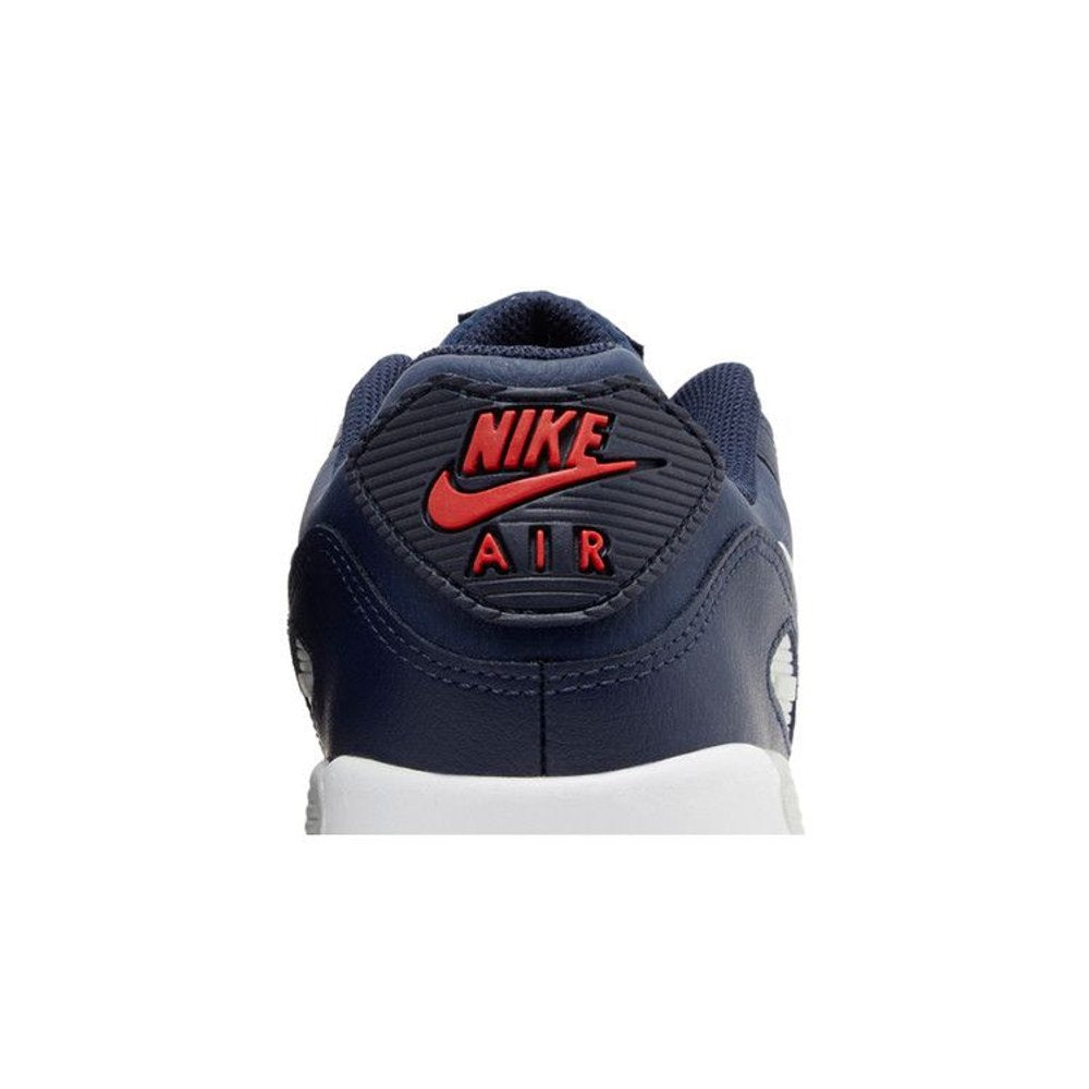 Nike Air Max 90 Leather Obsidian Track Red (GS) – detail materiálu | Purekickz