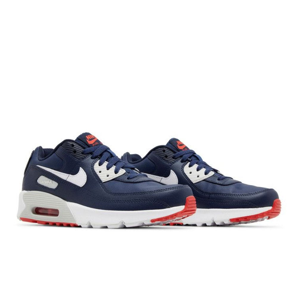 Nike Air Max 90 Leather Obsidian Track Red (GS) – lifestyle foto | Purekickz