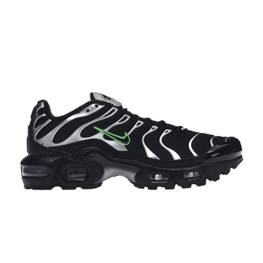 Nike Air Max Plus Black Green Strike Metallic Silver (GS)