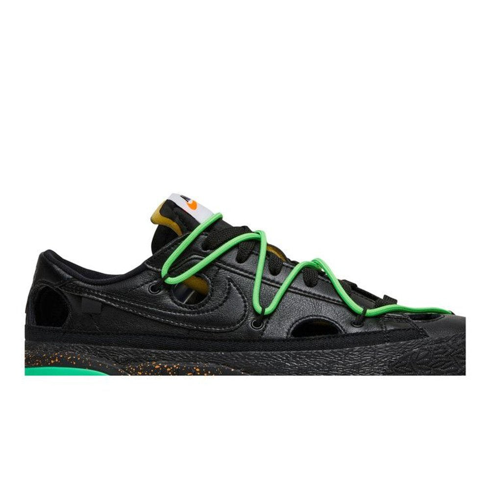 Nike Blazer Low Off-White Black Electro Green – detail | Purekickz