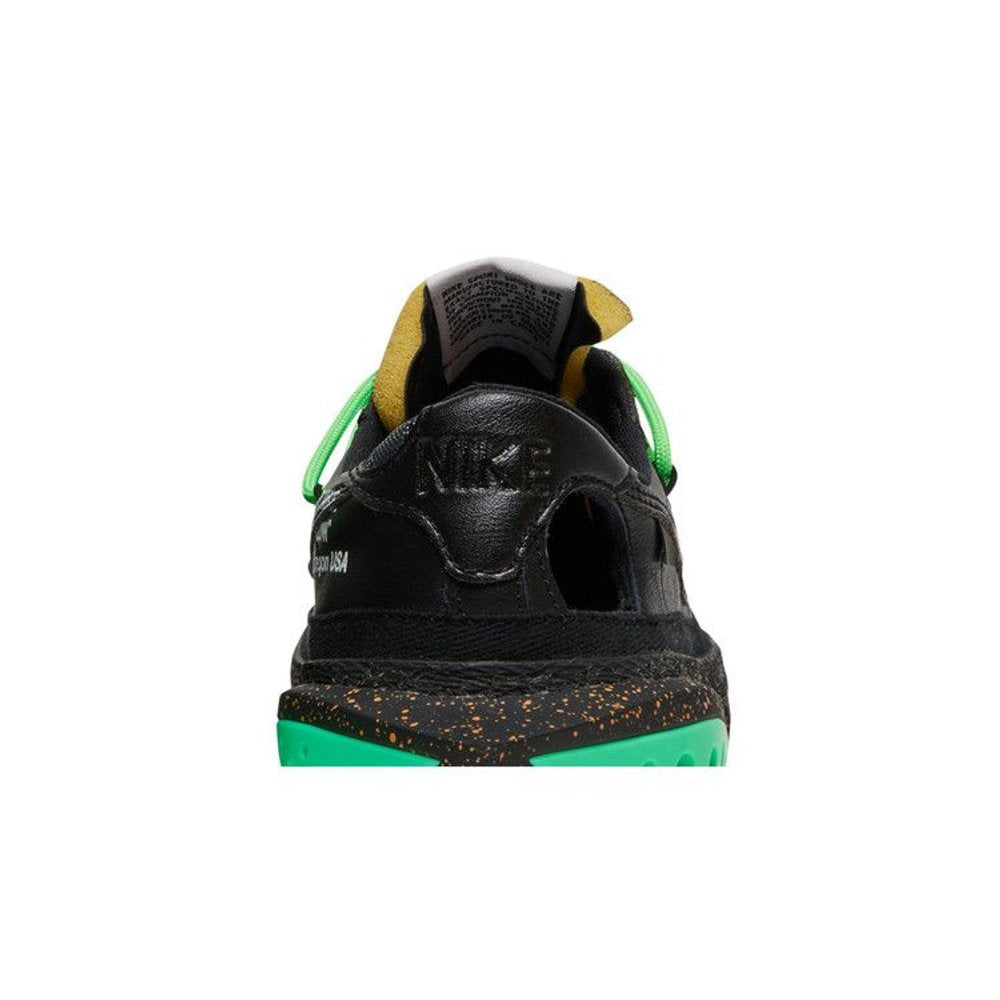 Nike Blazer Low Off-White Black Electro Green – detail materiálu | Purekickz