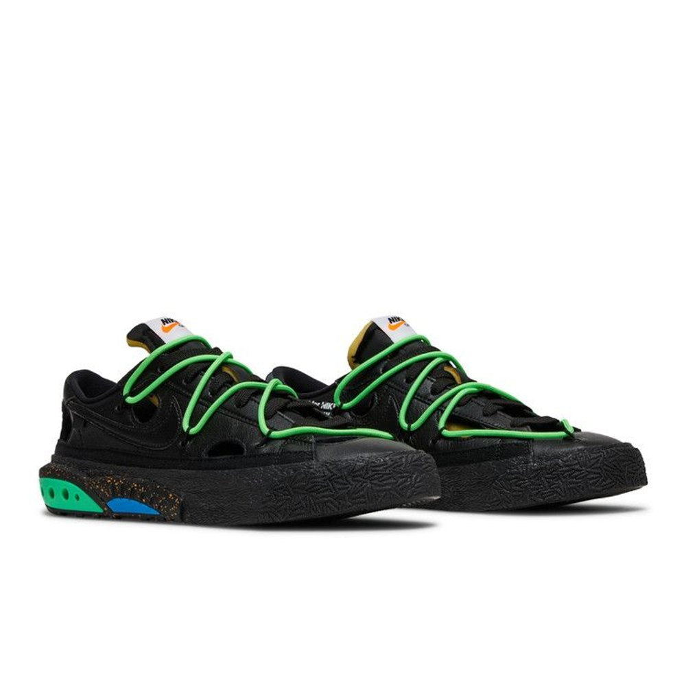 Nike Blazer Low Off-White Black Electro Green – lifestyle foto | Purekickz