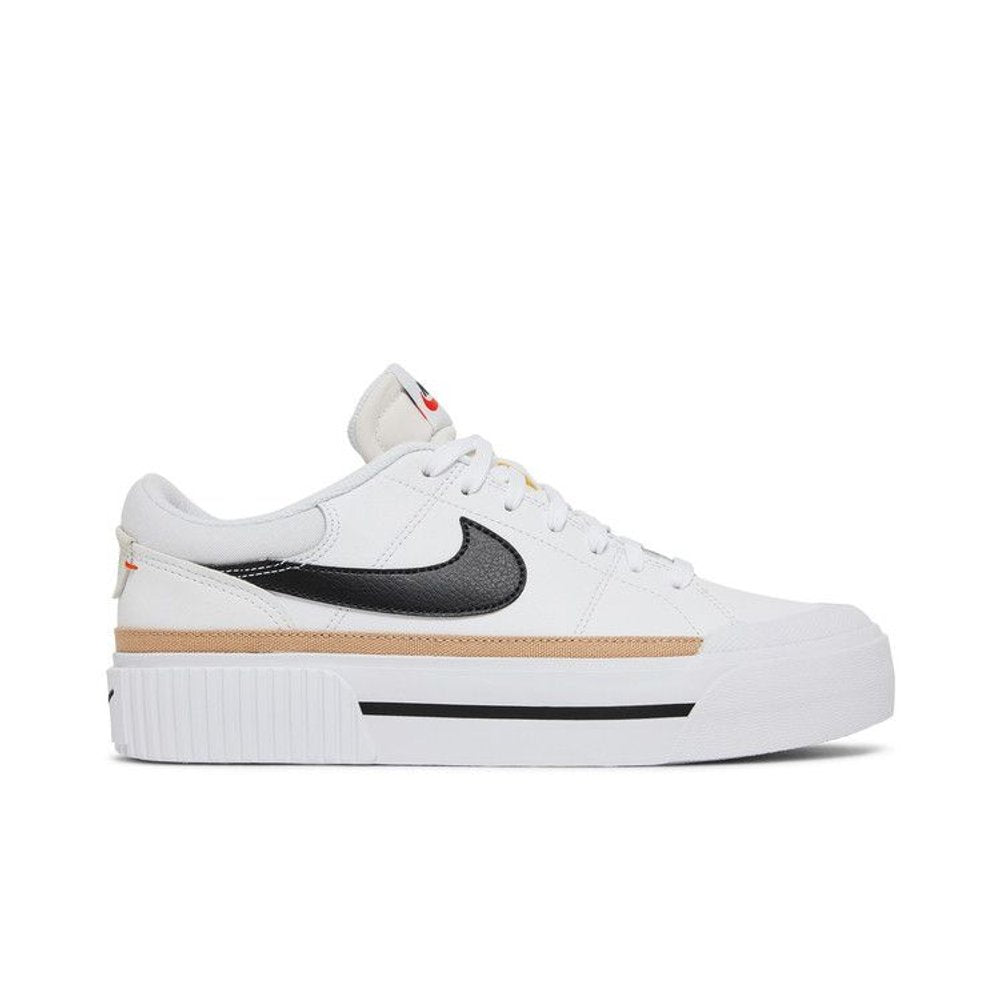 Nike Court Legacy Lift White Black (W) – boční pohled | Purekickz