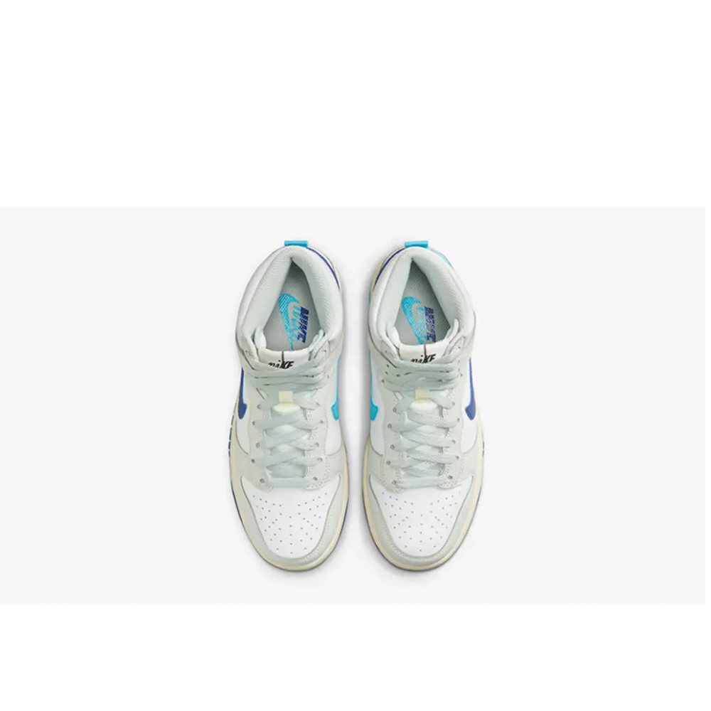 Nike Dunk High Summit White Baltic Blue (GS) – zadní pohled | Purekickz