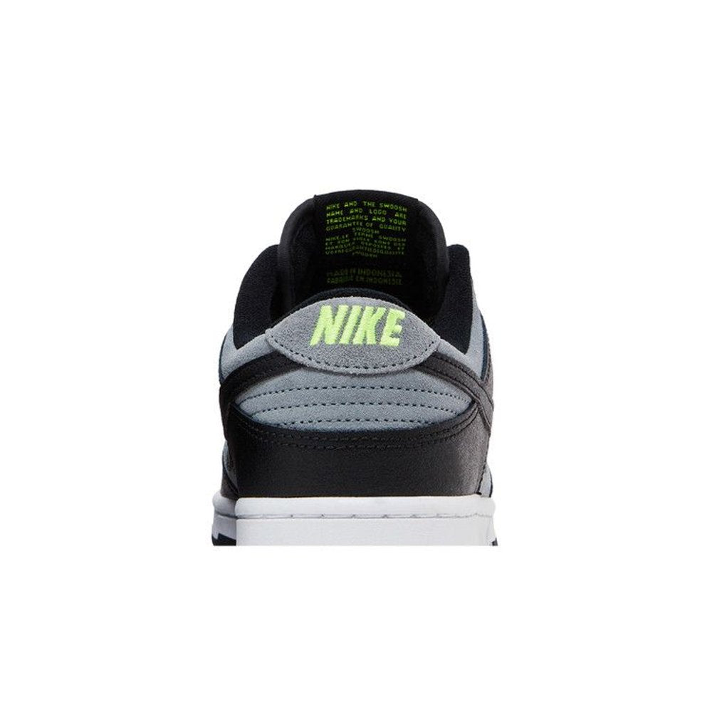 Nike Dunk Low Black Cool Grey Volt Mini Swoosh – detail materiálu | Purekickz