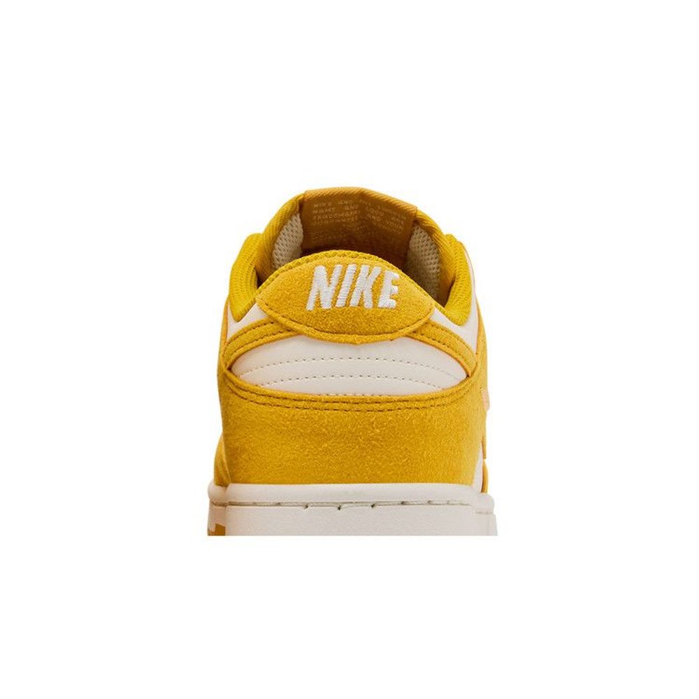 Nike Dunk Low Dark Sulfur Gold Mini Swoosh (W) – detail materiálu | Purekickz