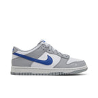 Nike Dunk Low Mini Swoosh Wolf Grey Game Royal (GS) – boční pohled | Purekickz