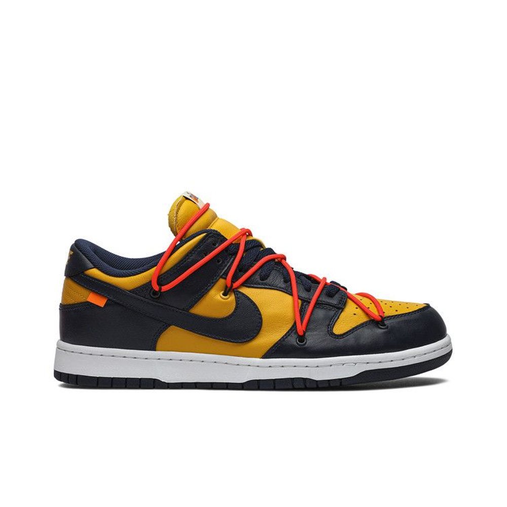 Nike Dunk Low Off-White University Gold – boční pohled | Purekickz