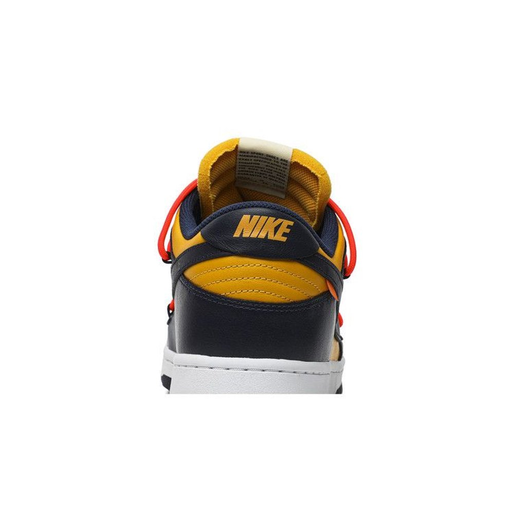 Nike Dunk Low Off-White University Gold – detail materiálu | Purekickz