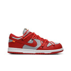 Nike Dunk Low Off-White University Red – boční pohled | Purekickz
