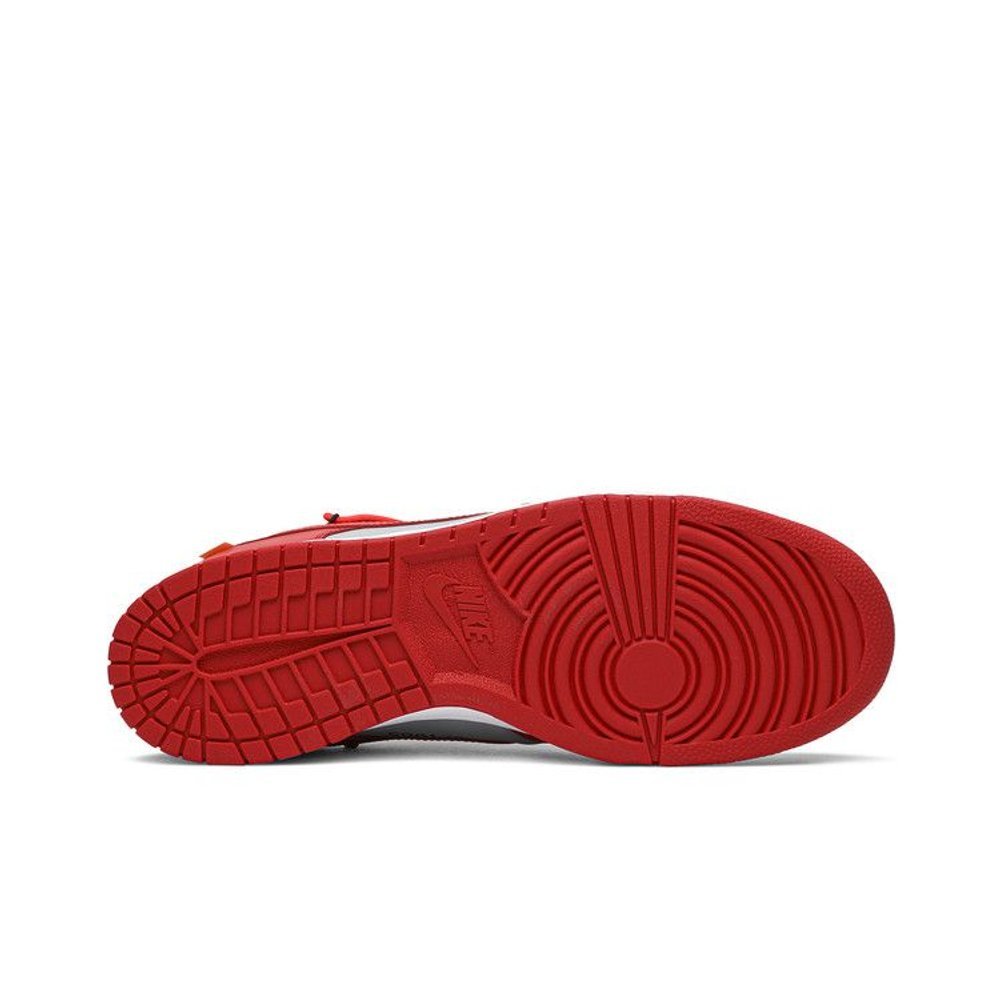 Nike Dunk Low Off-White University Red – zadní pohled | Purekickz