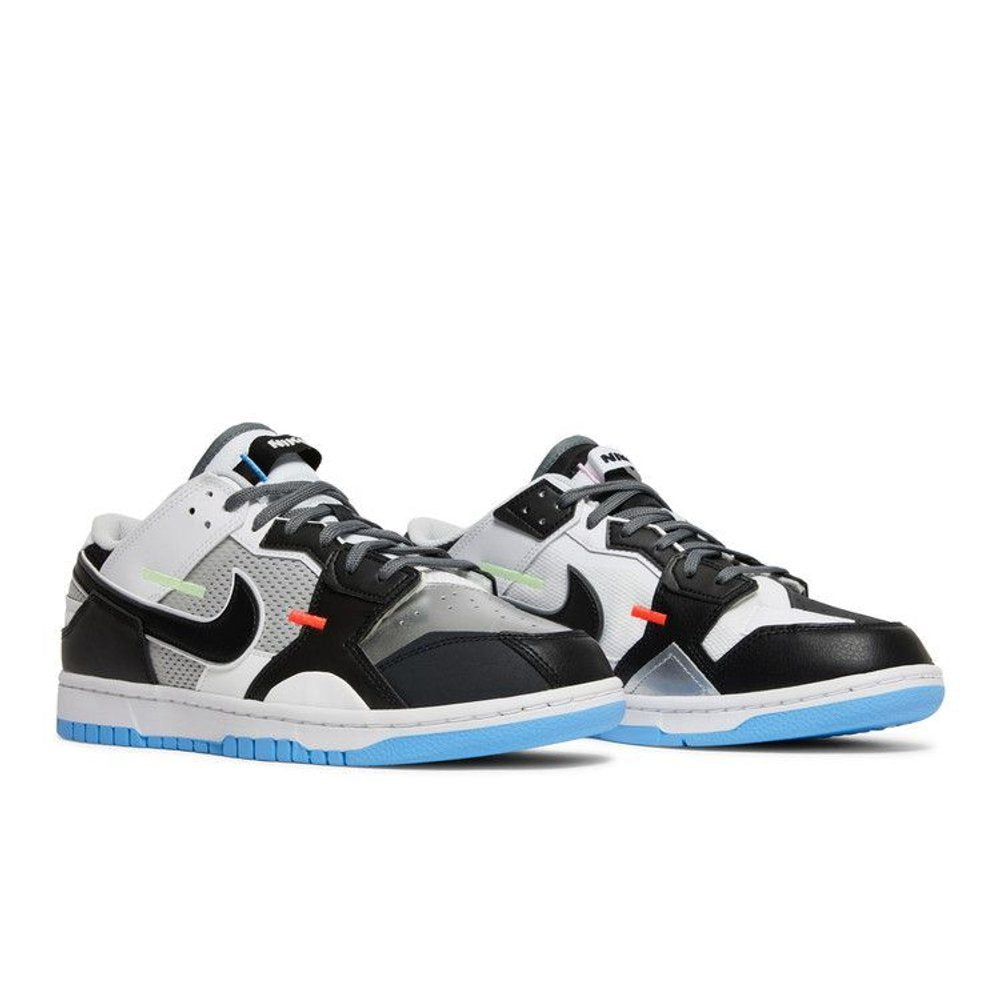 Nike Dunk Low Scrap Black Neutral Grey University Blue White – lifestyle foto | Purekickz
