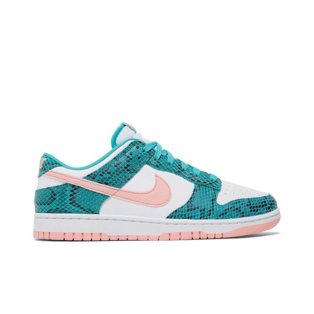 Nike Dunk Low Snakeskin Washed Teal Bleached Coral – boční pohled | Purekickz