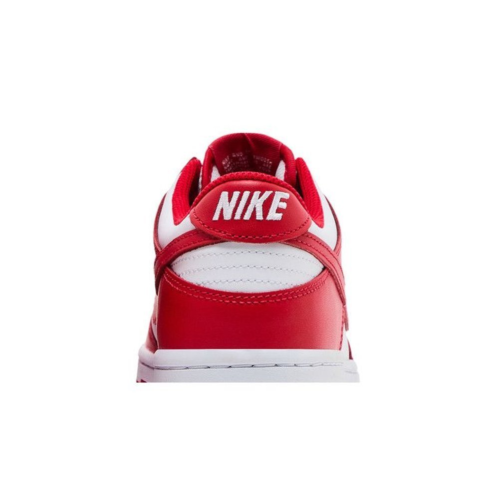 Nike Dunk Low White University Red (GS) – detail materiálu | Purekickz