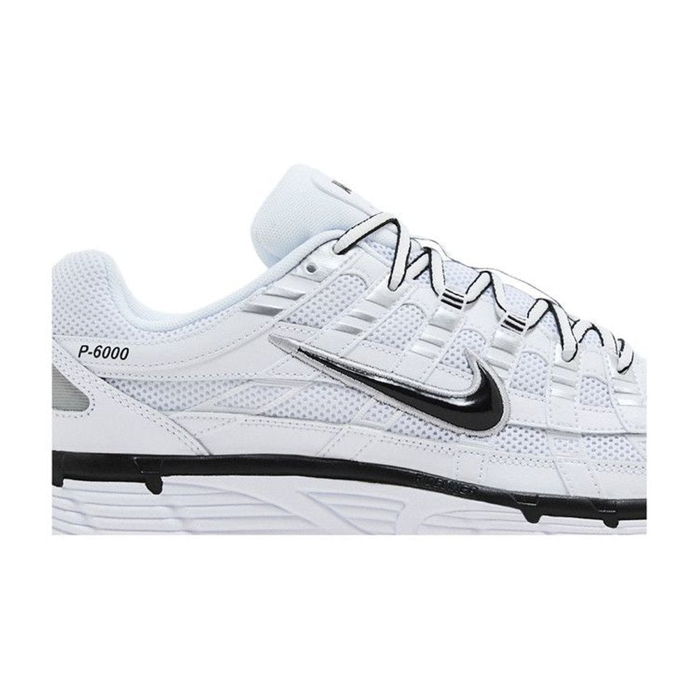 Nike P-6000 White Metallic Silver Black