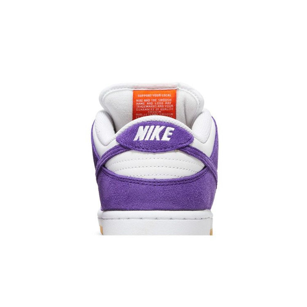Nike SB Dunk Low Pro ISO Orange Label Court Purple – detail materiálu | Purekickz