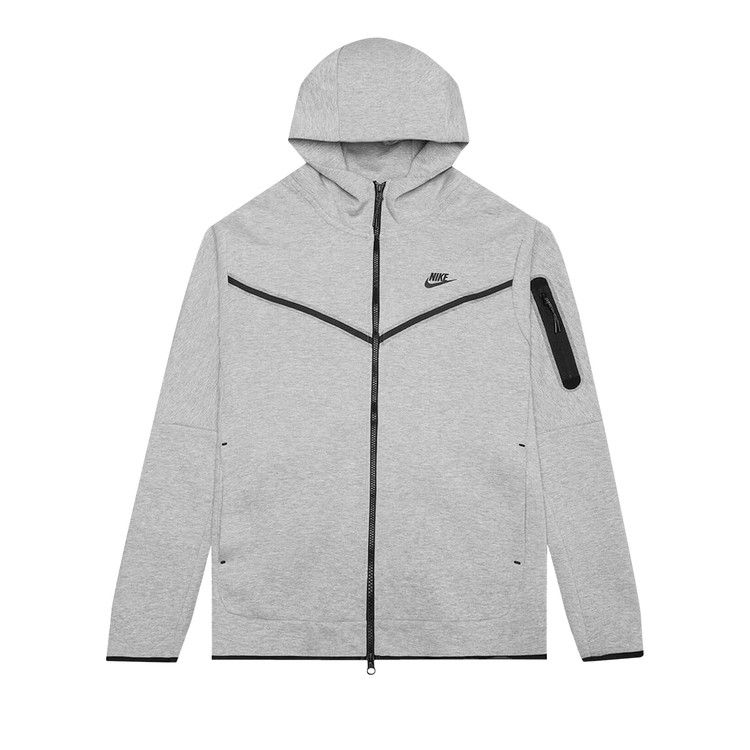 Nike Sportswear Kids' Tech Fleece Full-Zip Hoodie Dark Grey Heather/Black – hlavní pohled | Purekickz