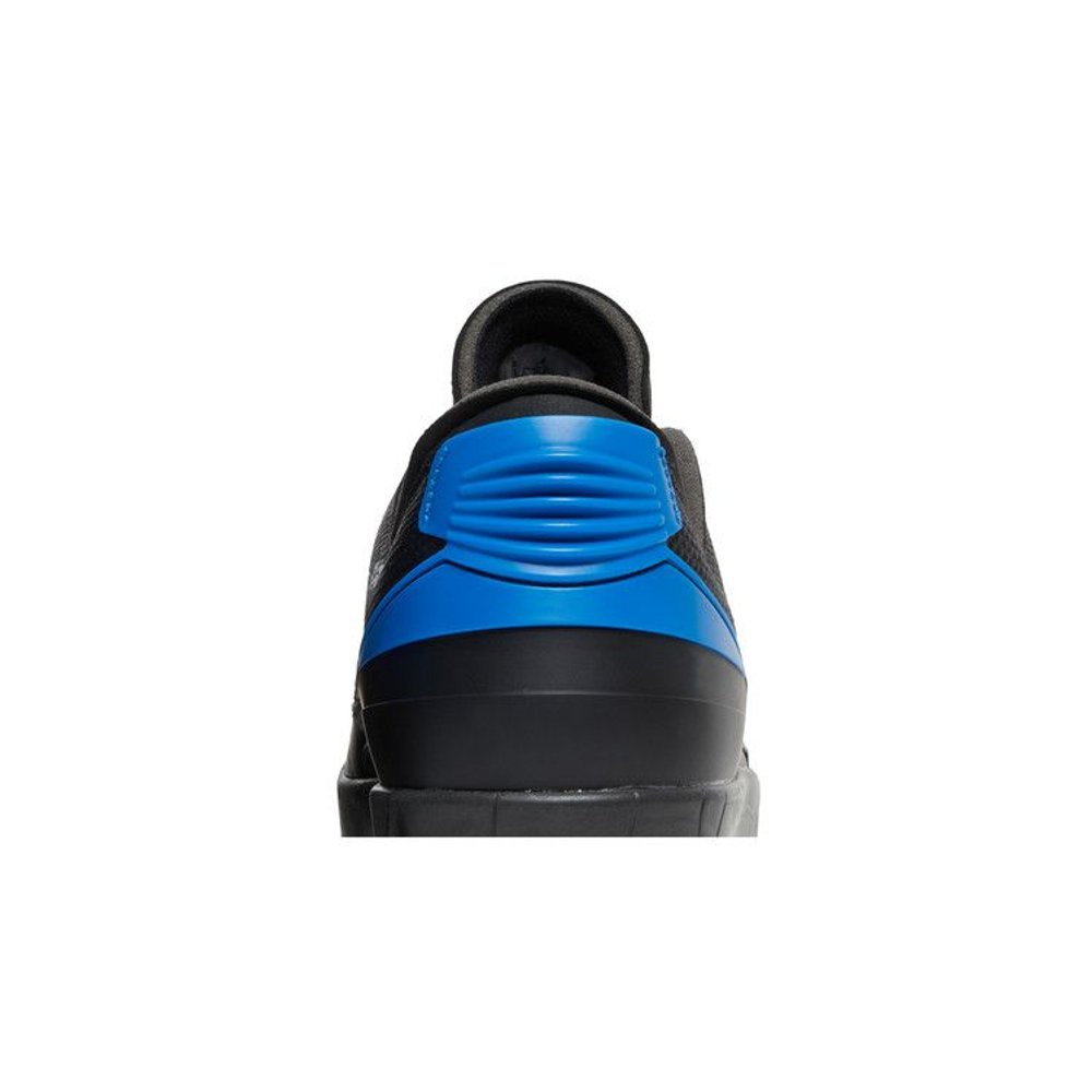 Off-White x Air Jordan 2 Retro Low SP 'Black Varsity Royal' – detail materiálu | Purekickz