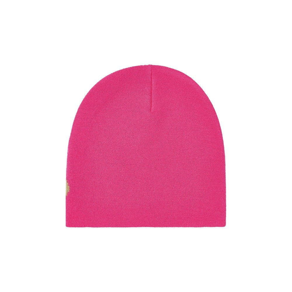 Palace P Bear Nein Cuff Beanie 'Pink' – boční pohled | Purekickz
