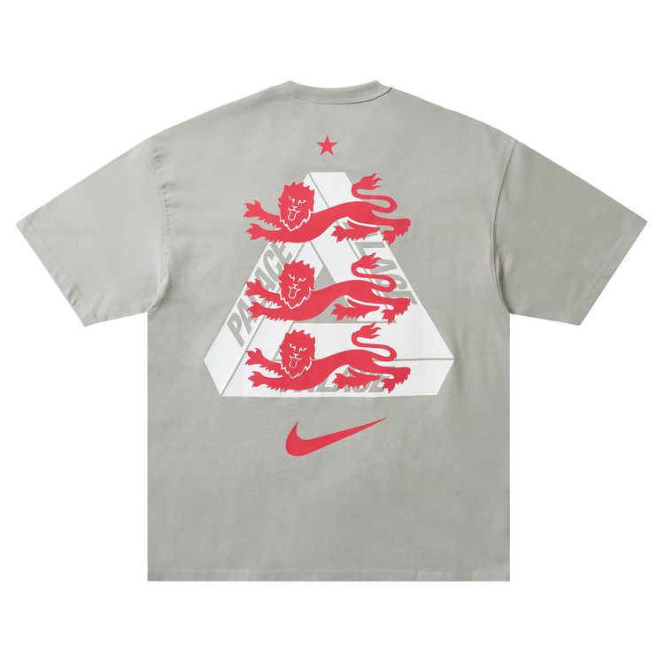 Palace x Nike England T-shirt Pewter Grey – boční pohled | Purekickz
