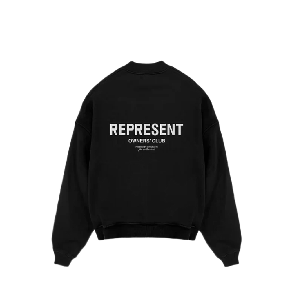 Represent Owners Club Crewneck Black – boční pohled | Purekickz