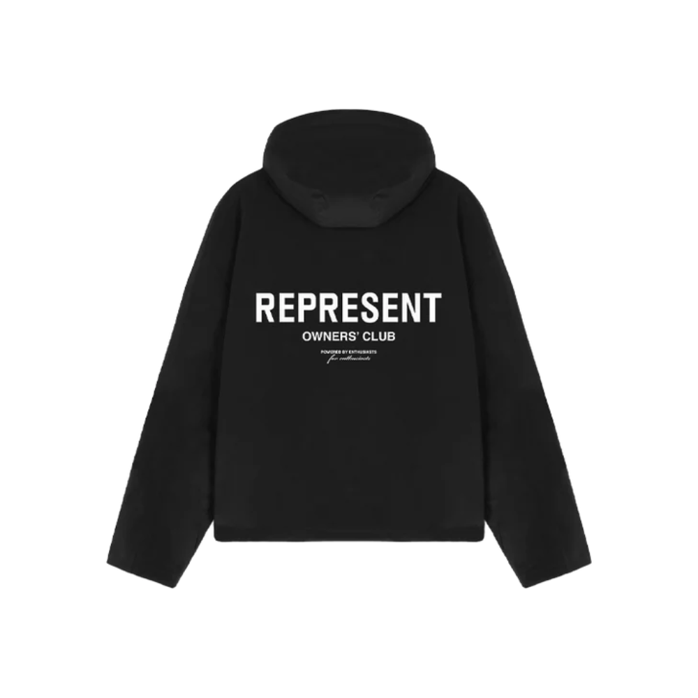 Represent Owners Club Nylon Pullover Jacket Black – boční pohled | Purekickz