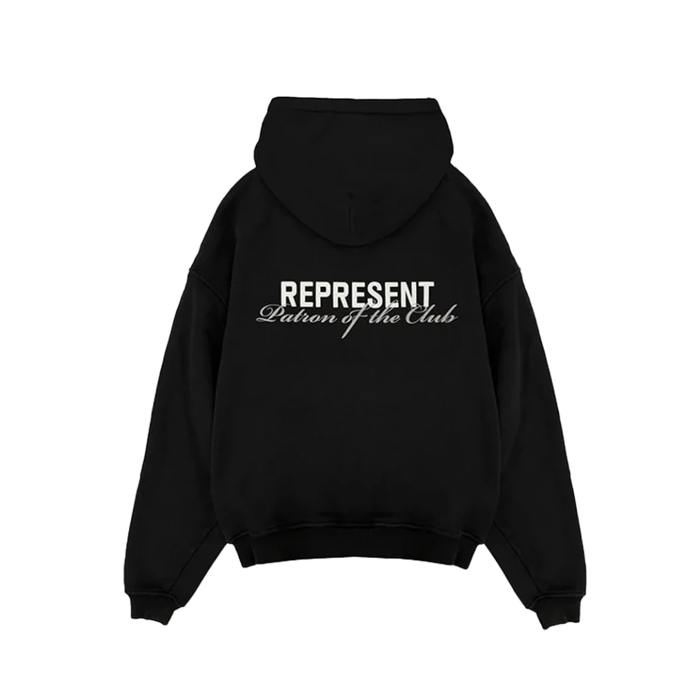 Represent Patron Of The Club Hoodie Black – boční pohled | Purekickz