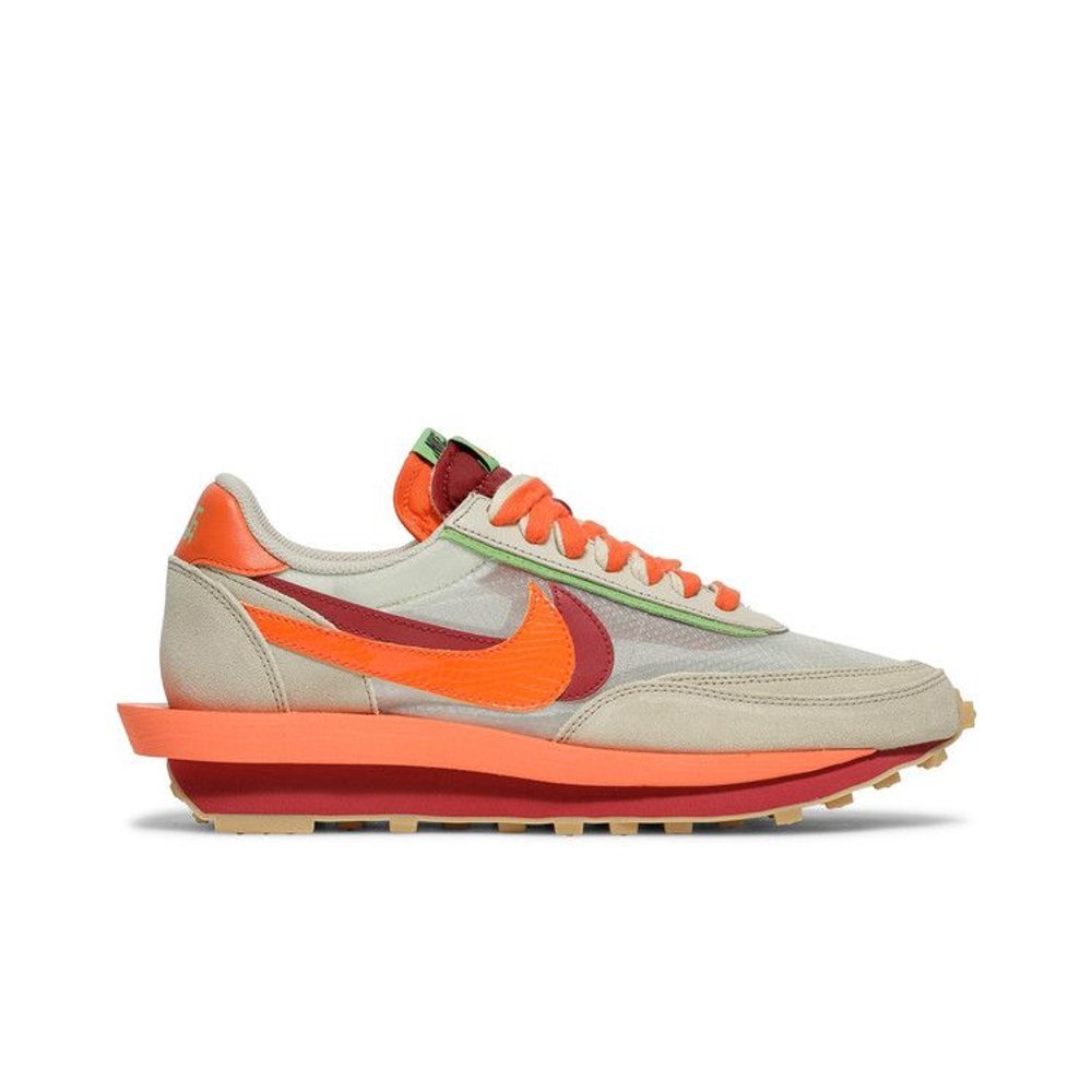 sacai x Clot x Nike LDWaffle Net Orange Blaze – boční pohled | Purekickz