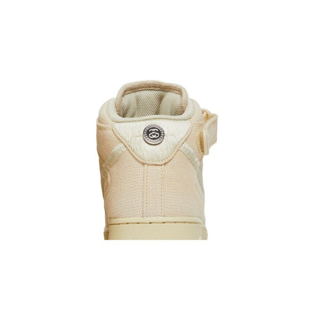 Stussy x Nike Air Force 1 Mid 'Fossil' – detail materiálu | Purekickz